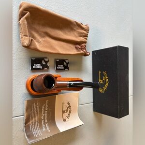 Joyoldelf Tobacco Pipe With Pouch and Folding Pipe Stand